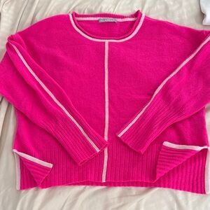 Alashan Women's Fuchsia Crew Neck Sweater